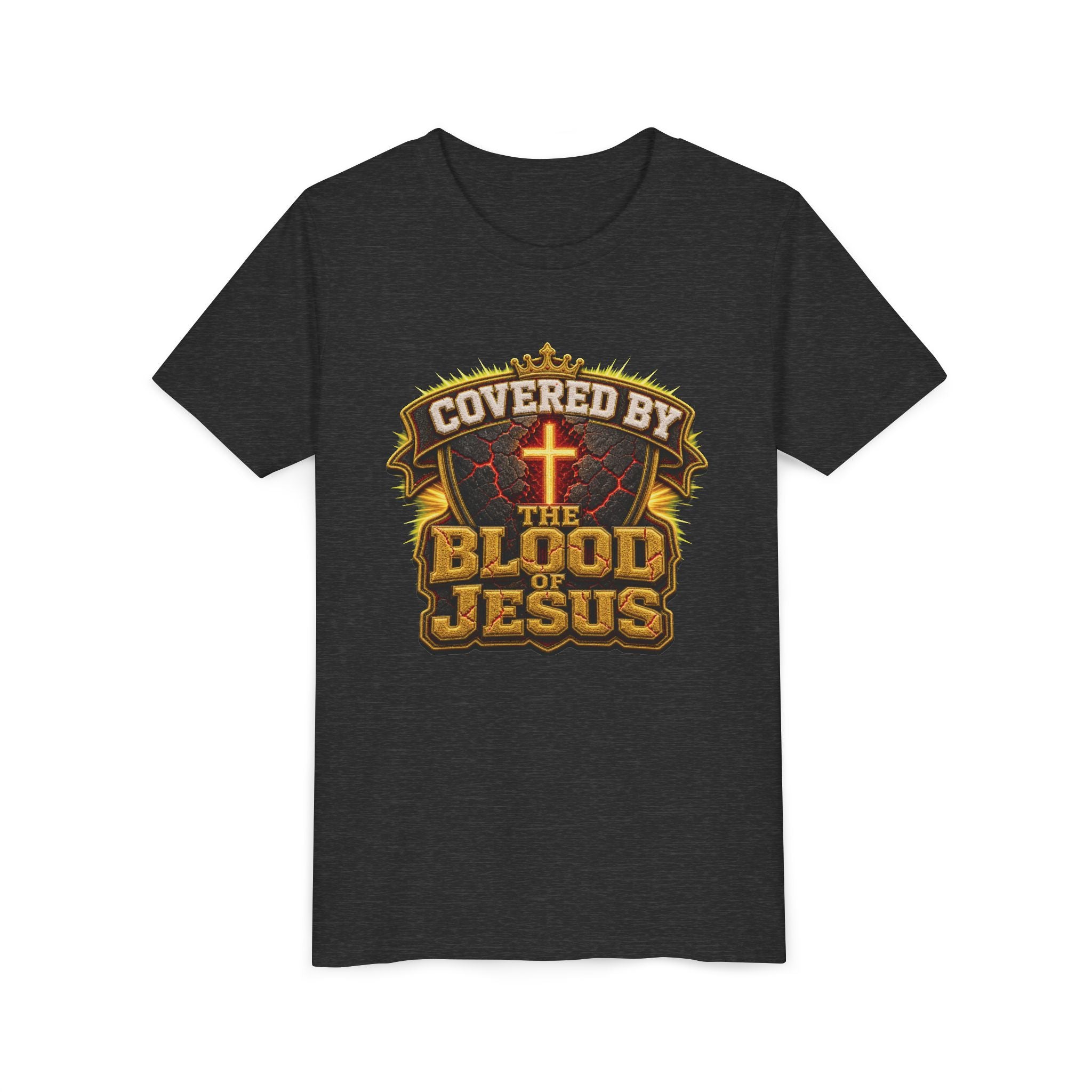 Walk By Faith ✝️ — Covered By The Blood Of Jesus | Unisex Youth Tee