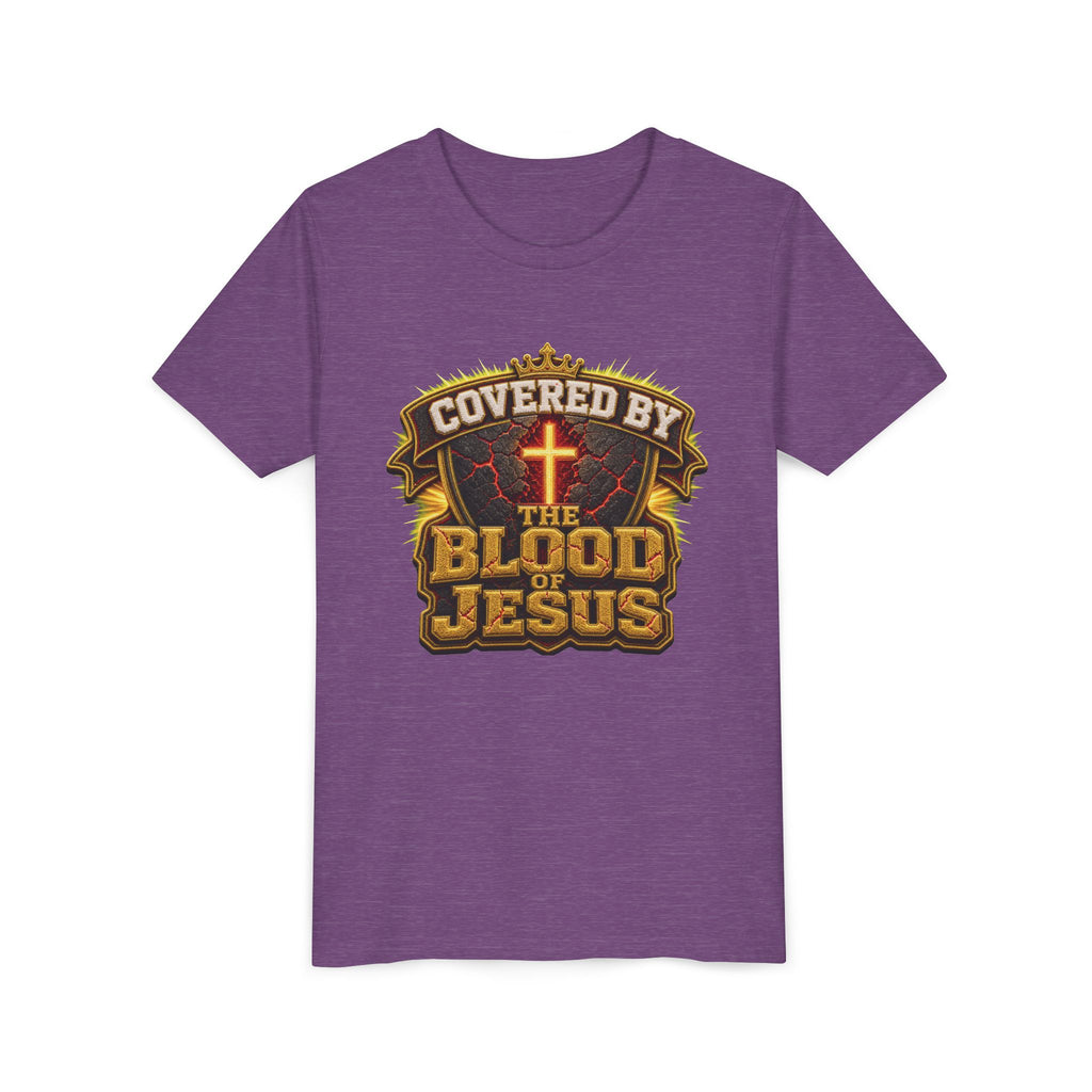 Walk By Faith ✝️ — Covered By The Blood Of Jesus | Unisex Youth Tee