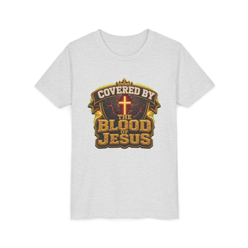 Walk By Faith ✝️ — Covered By The Blood Of Jesus | Unisex Youth Tee