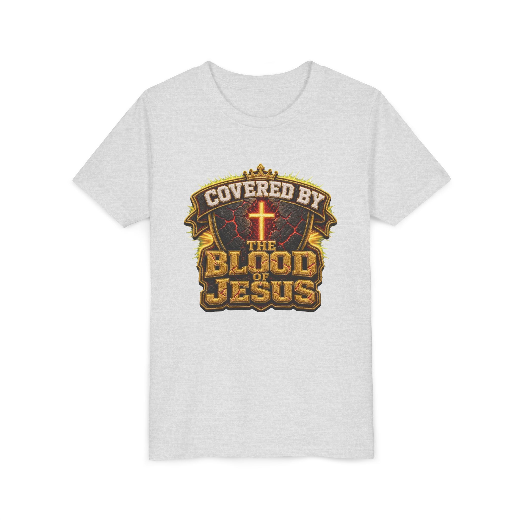 Walk By Faith ✝️ — Covered By The Blood Of Jesus | Unisex Youth Tee