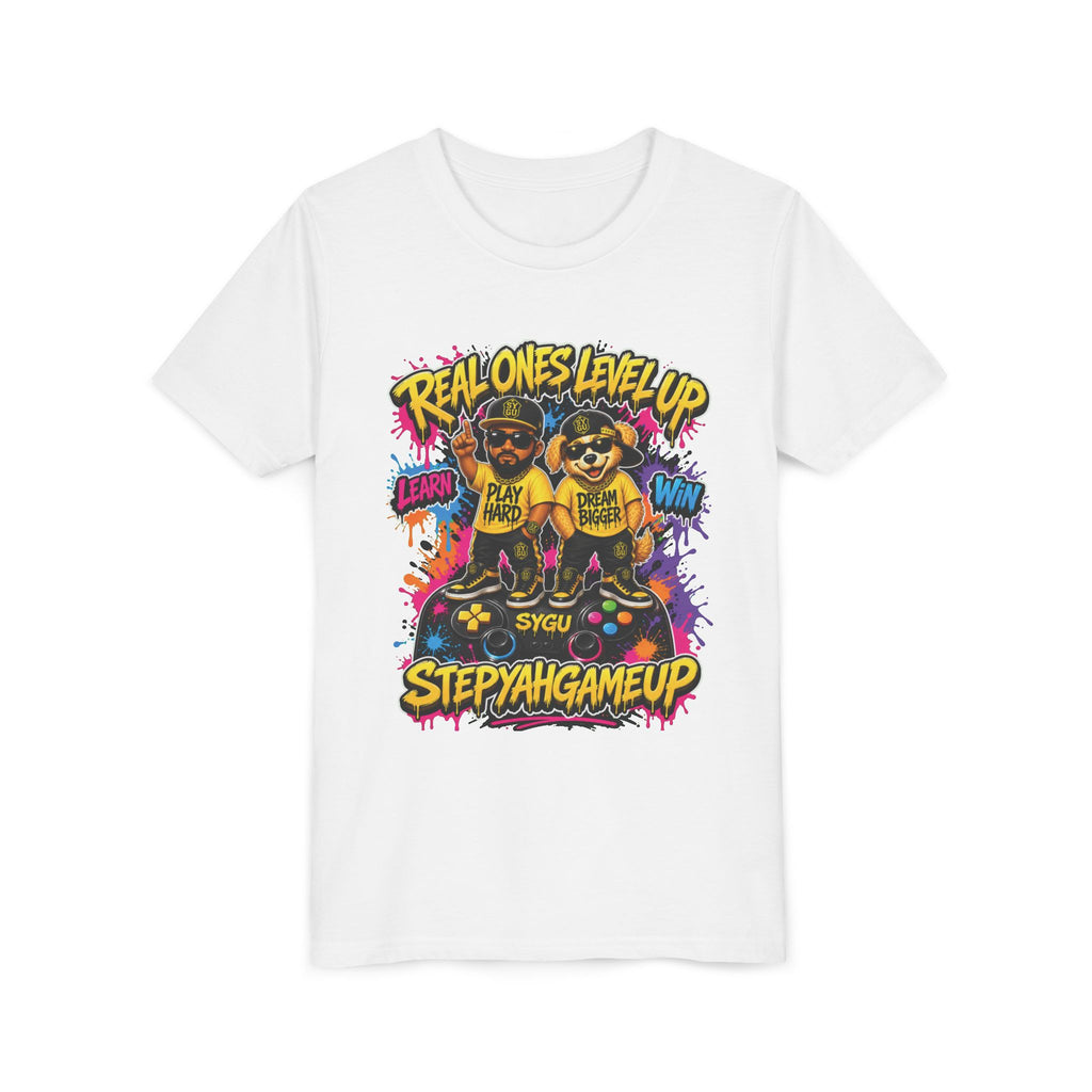 StepYahGameUp — Real Ones Level Up | Unisex Youth Tee