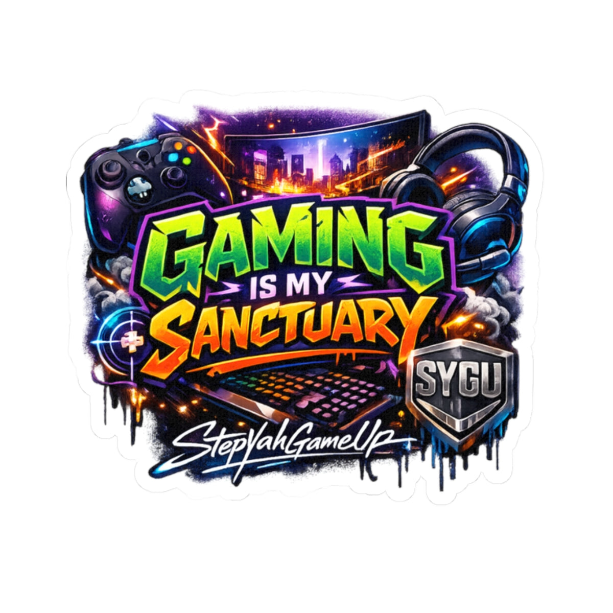 🎮 Gaming Is My Sanctuary | Kiss-Cut Sticker