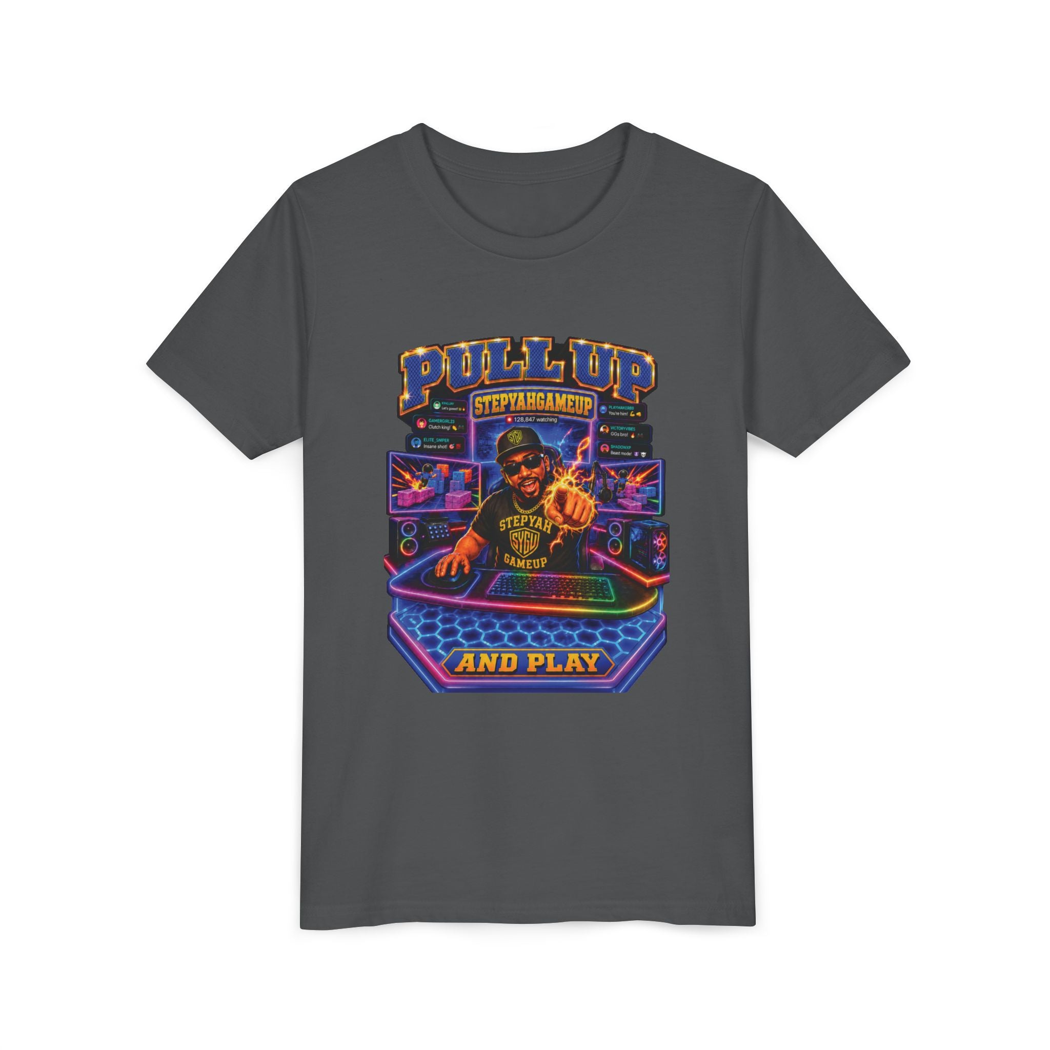 StepYahGameUp — Pull Up and Play | Youth Tee