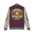 Walk By Faith Unisex Letterman ✝️ — God Was Working While I Was Worrying