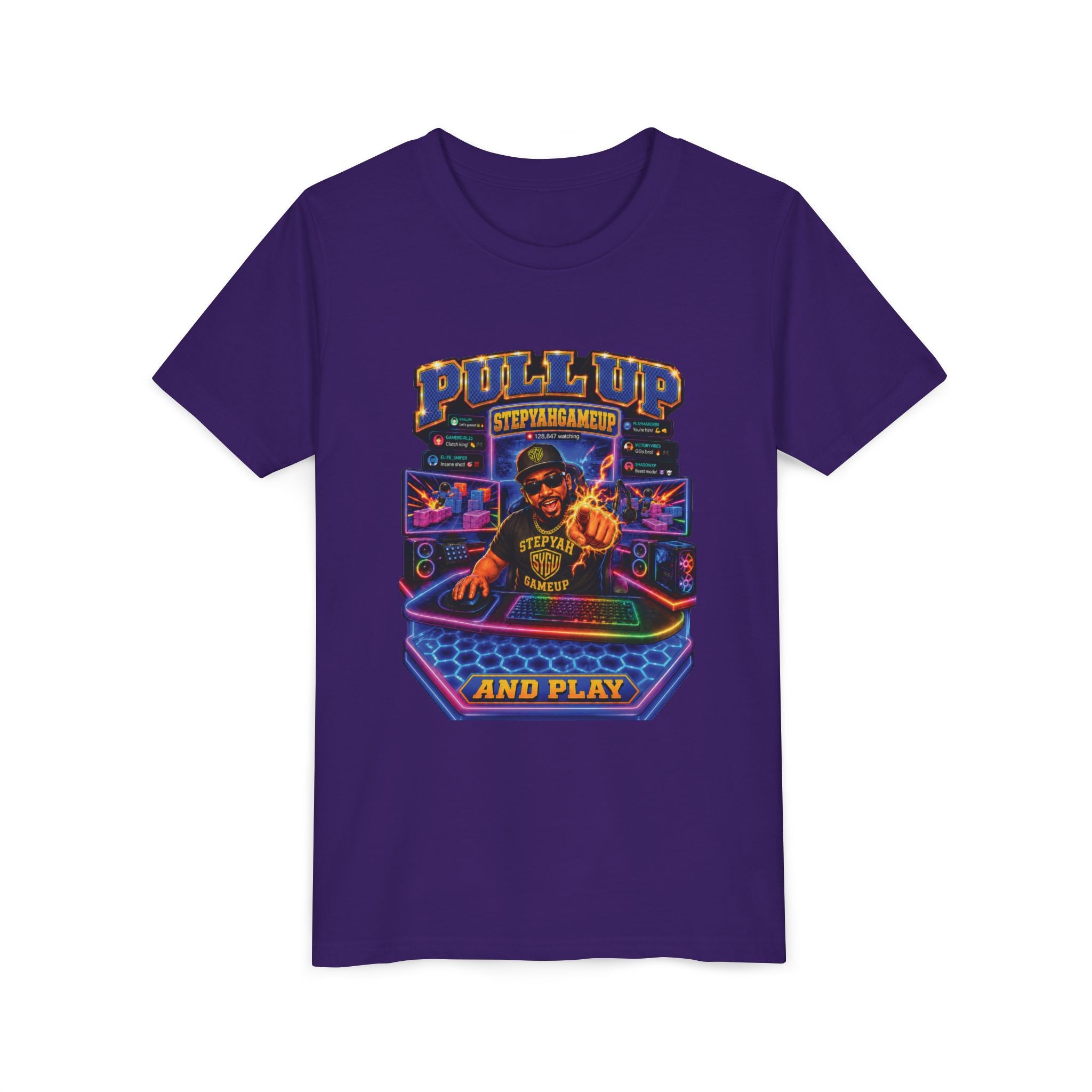 StepYahGameUp — Pull Up and Play | Youth Tee