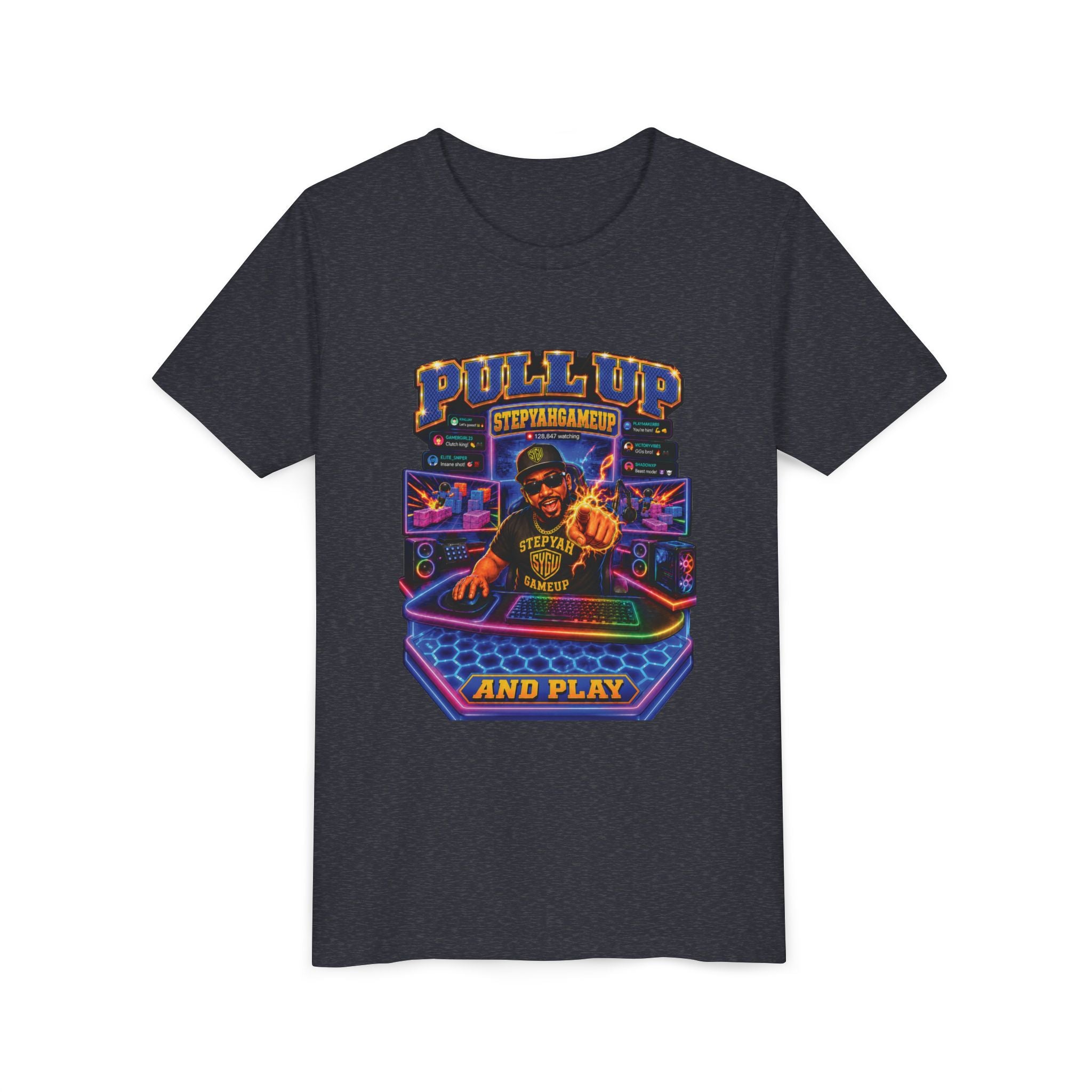 StepYahGameUp — Pull Up and Play | Youth Tee