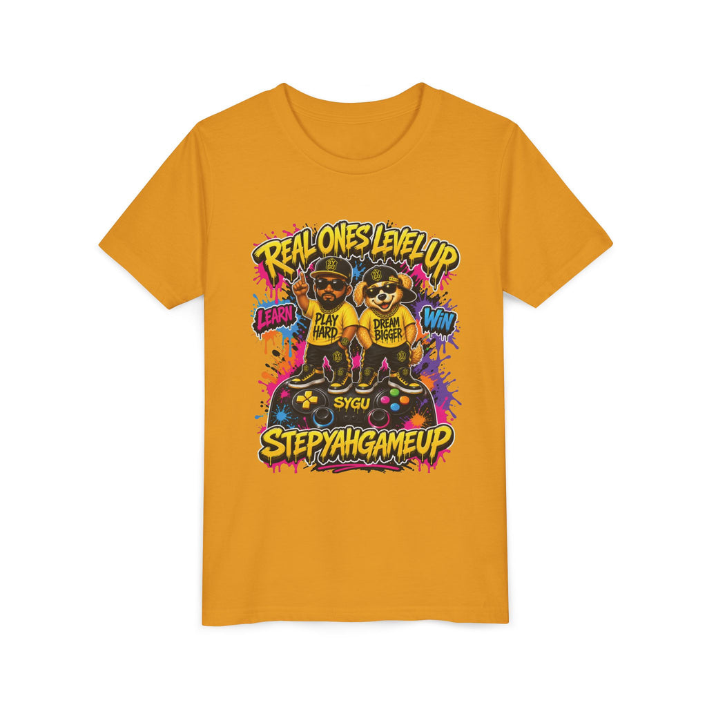StepYahGameUp — Real Ones Level Up | Unisex Youth Tee