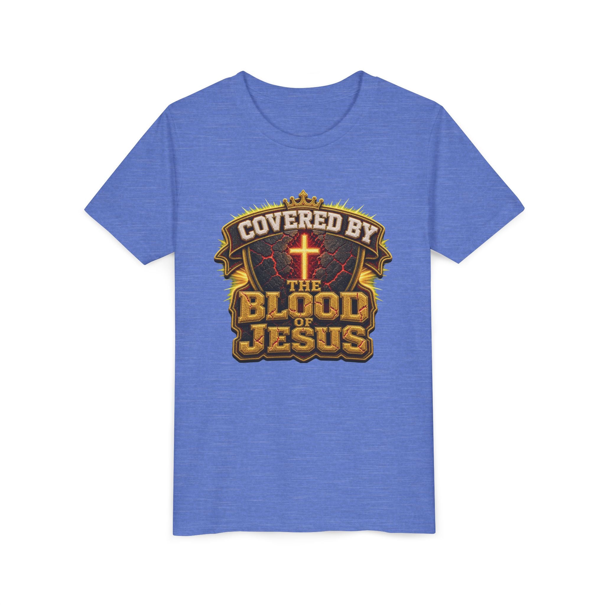 Walk By Faith ✝️ — Covered By The Blood Of Jesus | Unisex Youth Tee