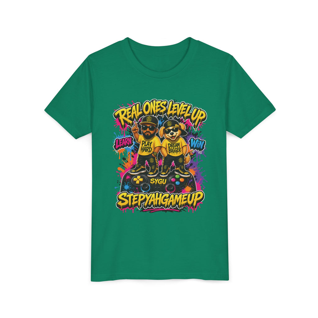 StepYahGameUp — Real Ones Level Up | Unisex Youth Tee