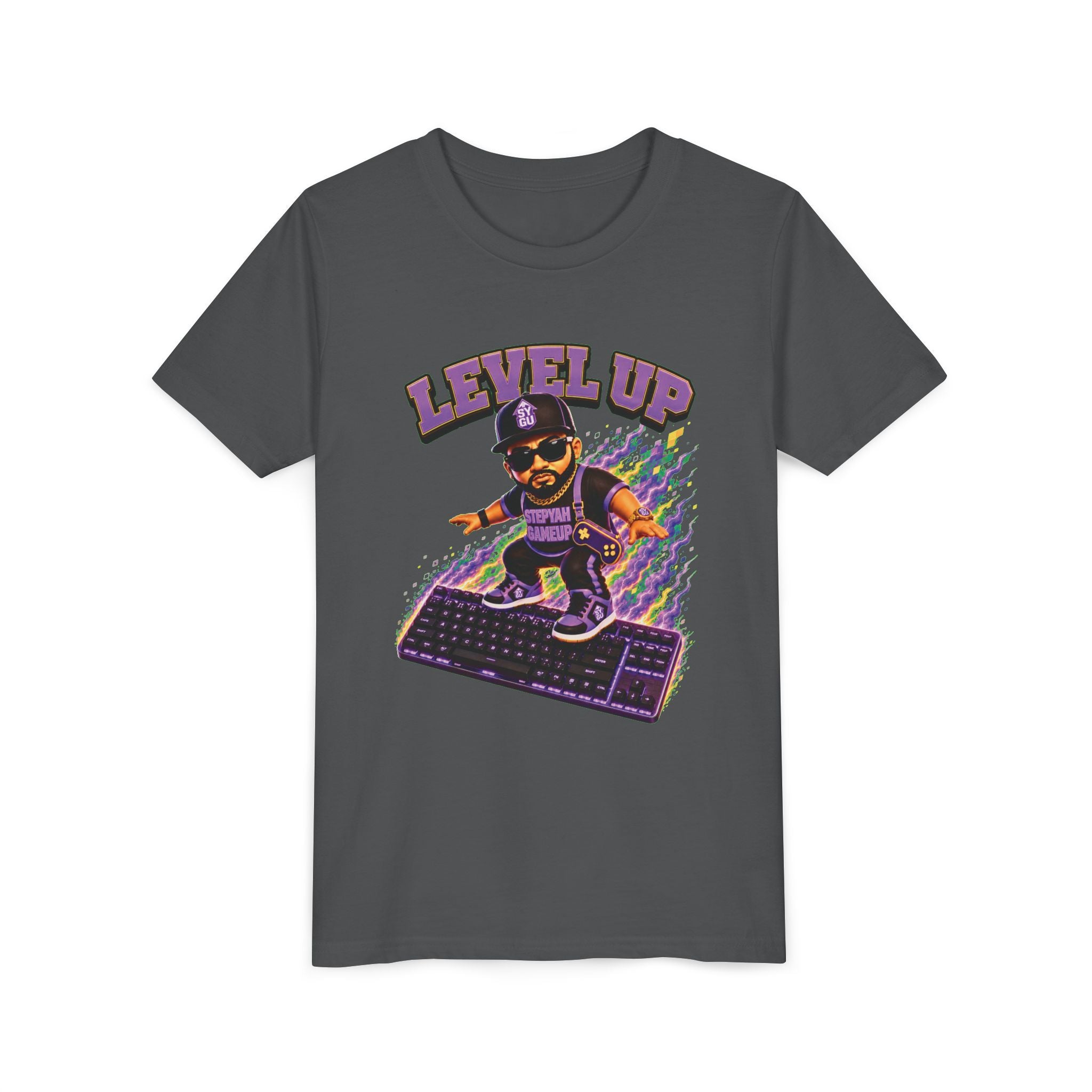 StepYahGameUp — Level Up | Keyboard Rider | Unisex Youth Tee