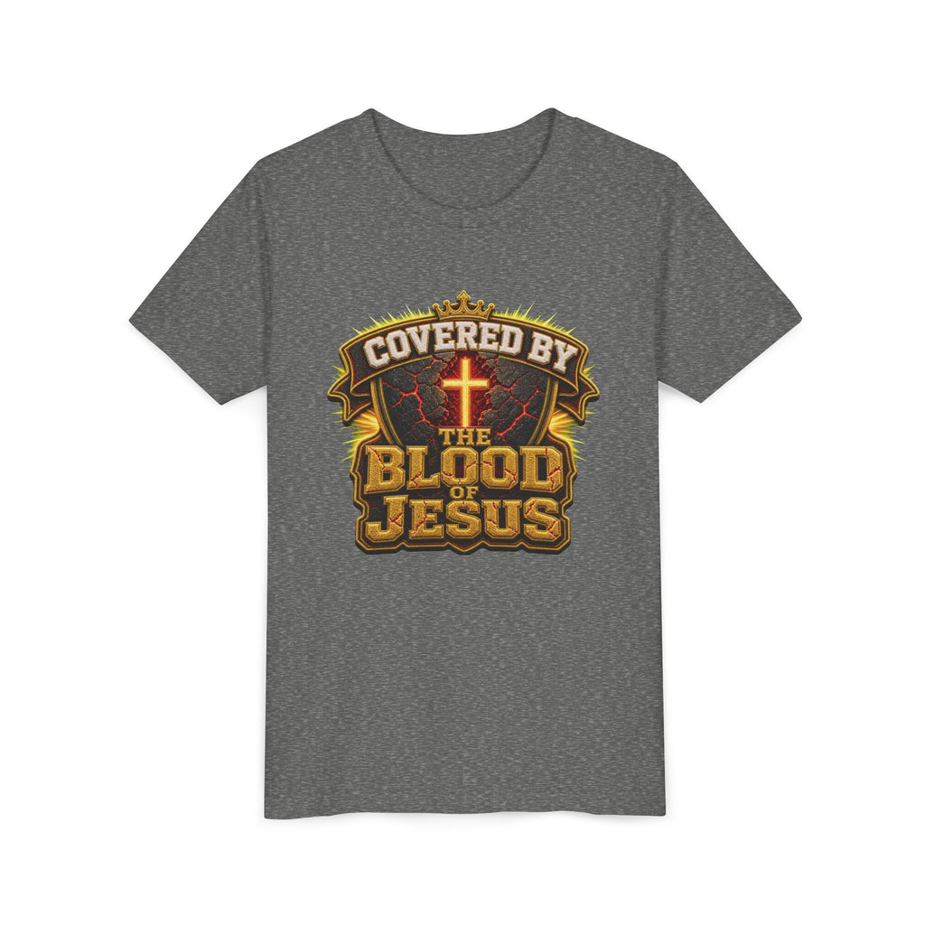 Walk By Faith ✝️ — Covered By The Blood Of Jesus | Unisex Youth Tee