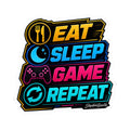 😴 Eat Sleep Game Repeat | Kiss-Cut Sticker
