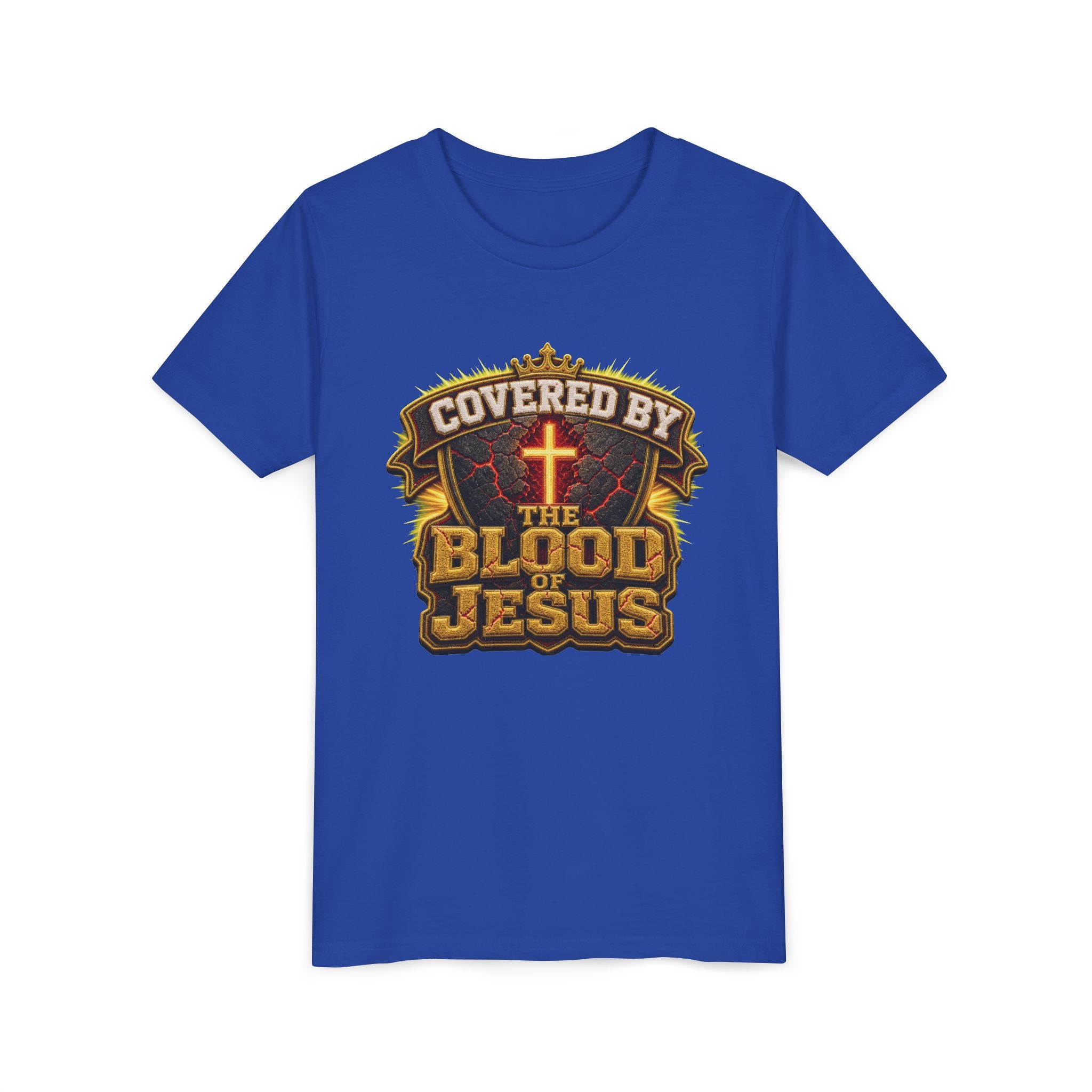 Walk By Faith ✝️ — Covered By The Blood Of Jesus | Unisex Youth Tee