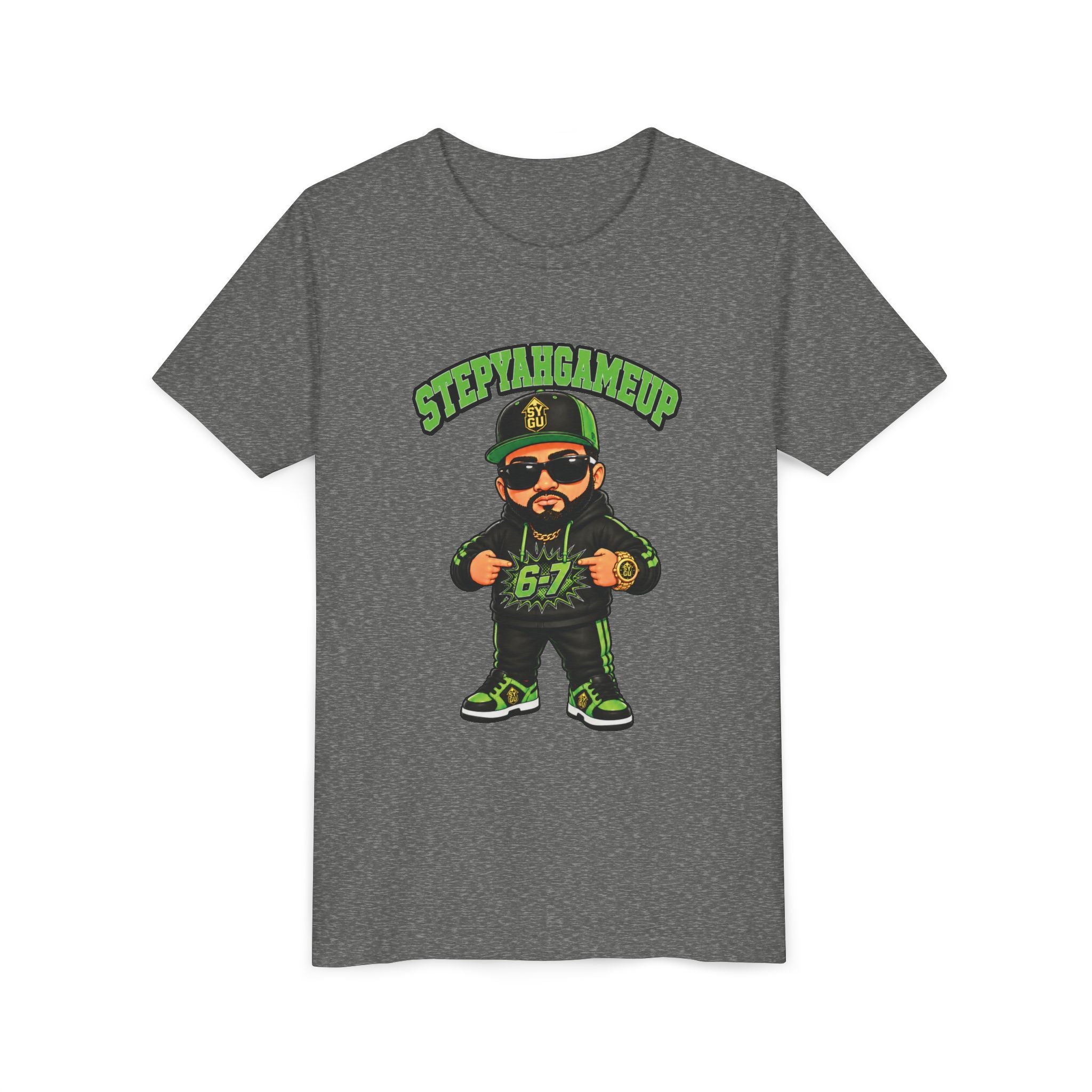 StepYahGameUp — Stumble Step Green Edition | Unisex Youth Tee