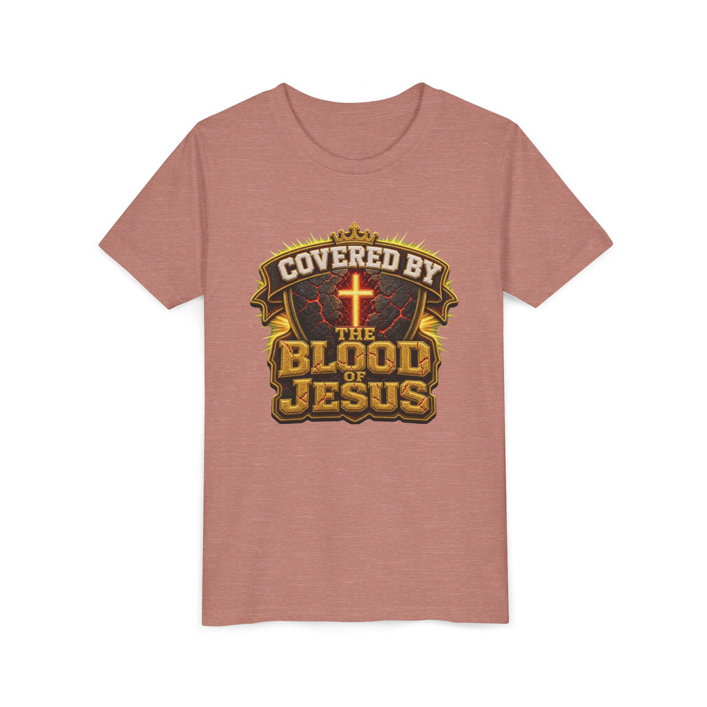 Walk By Faith ✝️ — Covered By The Blood Of Jesus | Unisex Youth Tee