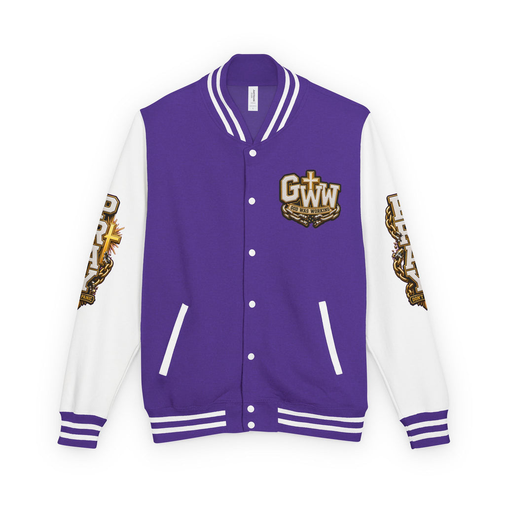 Walk By Faith Unisex Letterman ✝️ — God Was Working While I Was Worrying