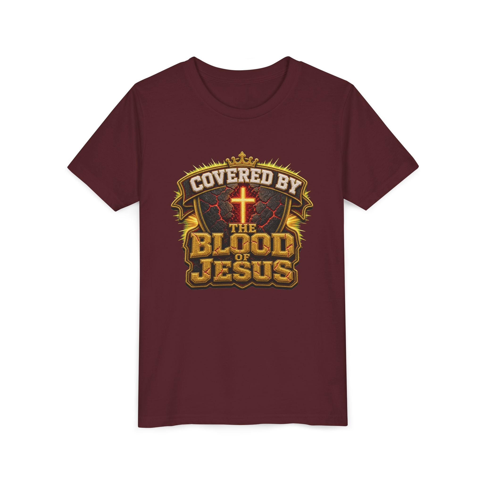 Walk By Faith ✝️ — Covered By The Blood Of Jesus | Unisex Youth Tee