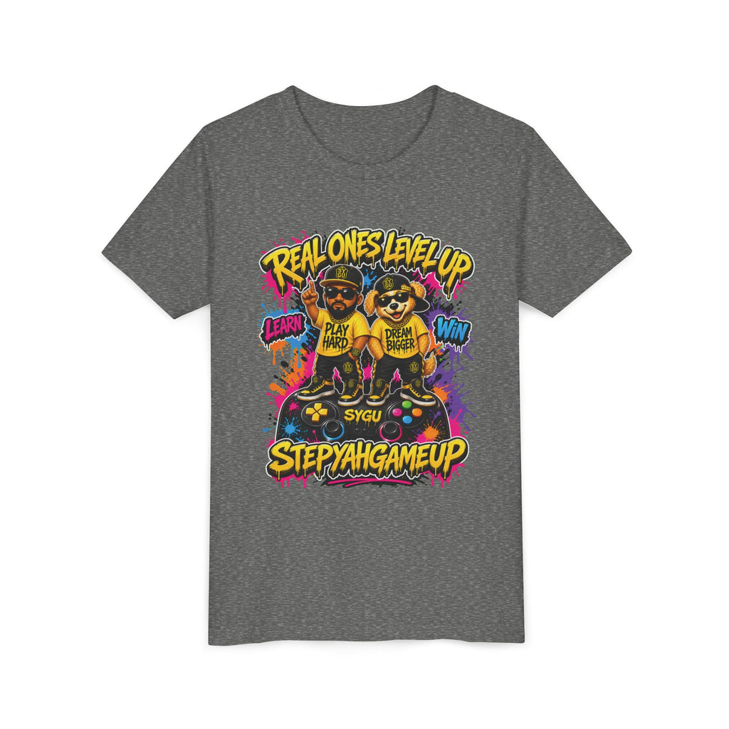StepYahGameUp — Real Ones Level Up | Unisex Youth Tee