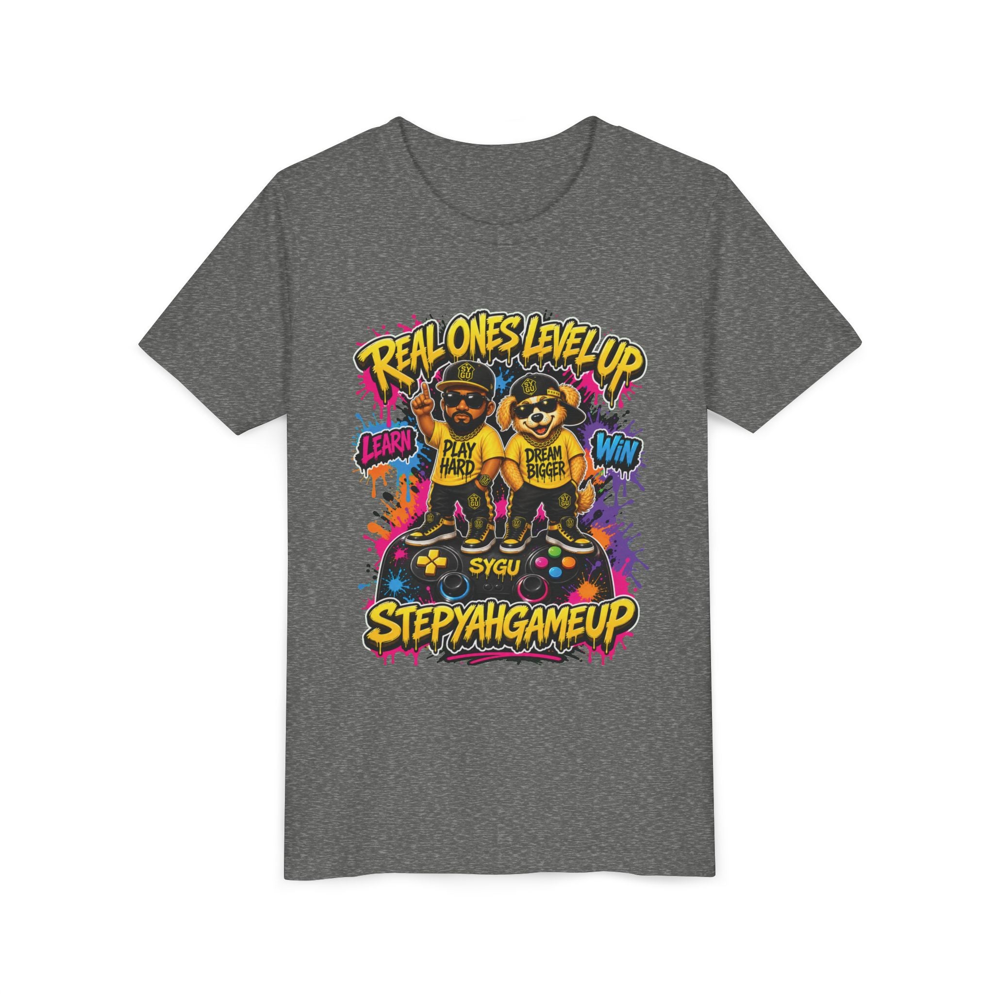 StepYahGameUp — Real Ones Level Up | Unisex Youth Tee