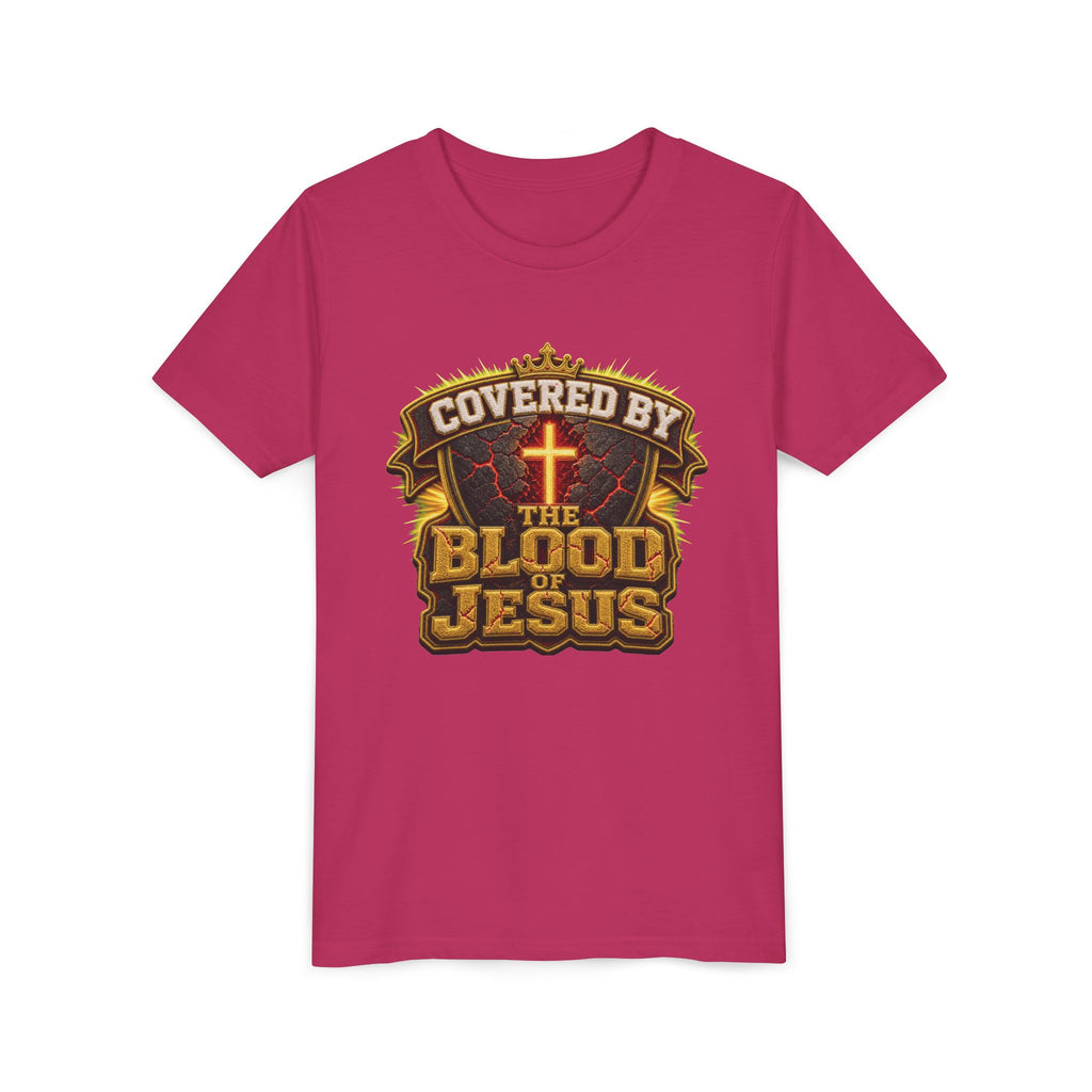 Walk By Faith ✝️ — Covered By The Blood Of Jesus | Unisex Youth Tee