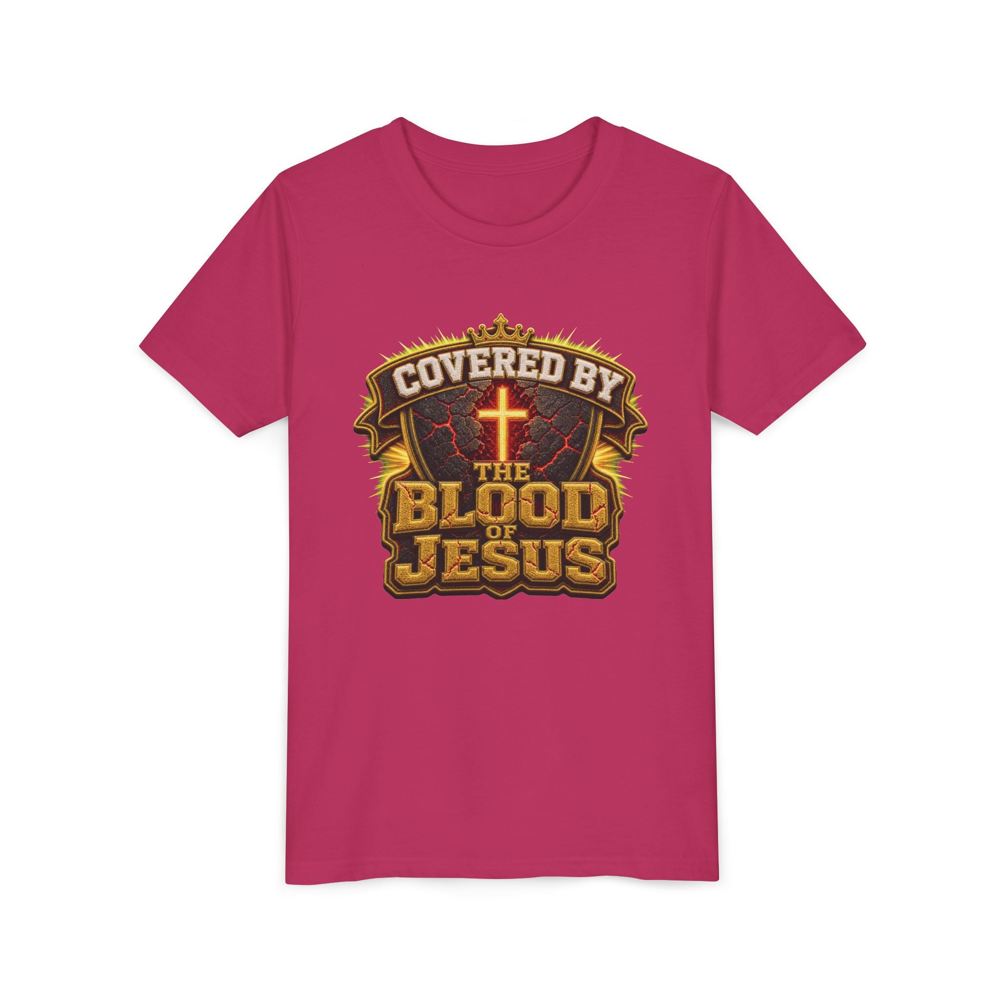 Walk By Faith ✝️ — Covered By The Blood Of Jesus | Unisex Youth Tee