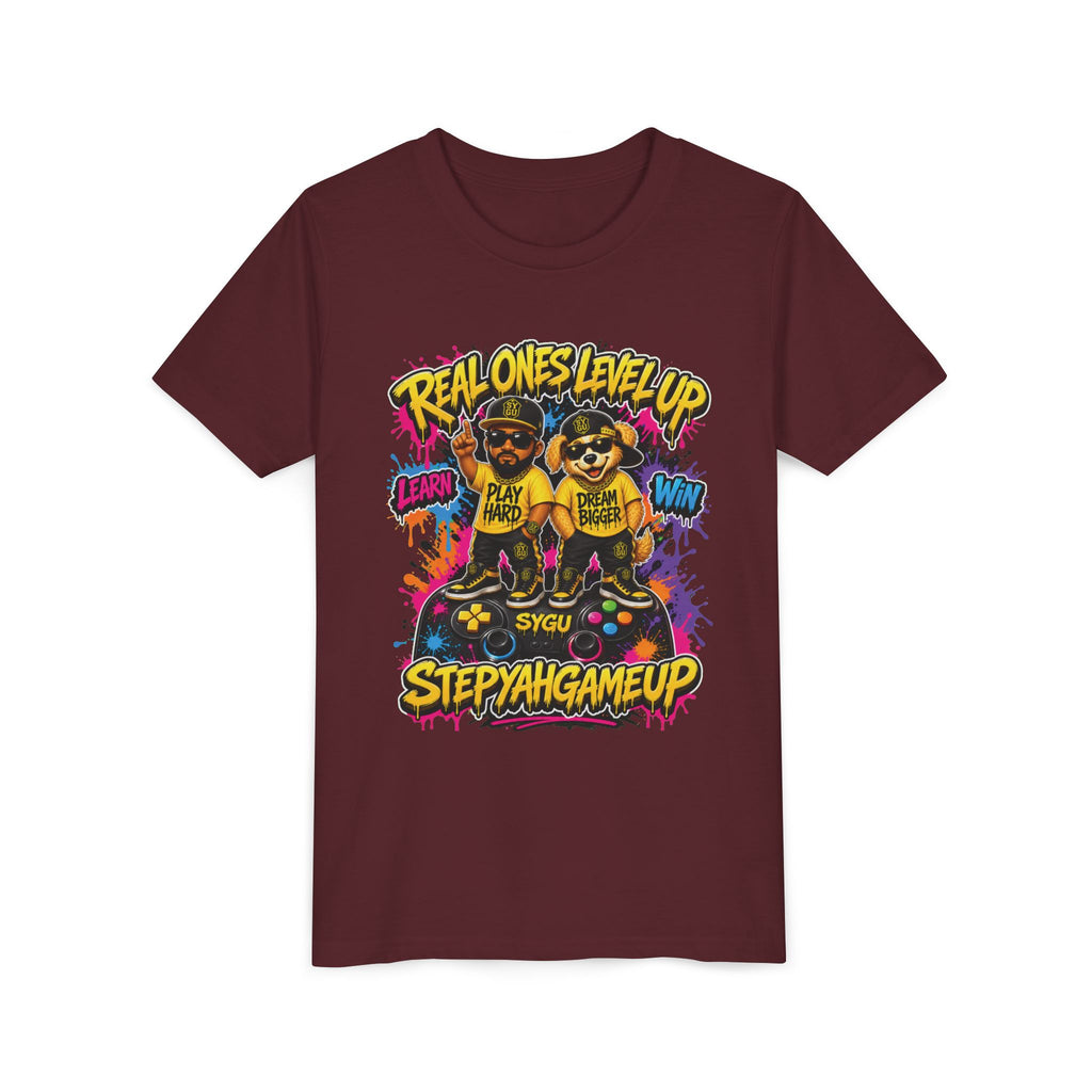 StepYahGameUp — Real Ones Level Up | Unisex Youth Tee