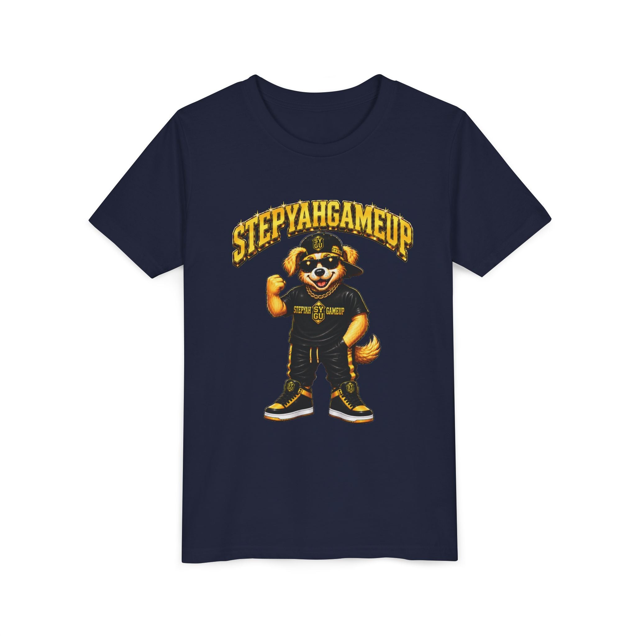 StepYahGameUp — SYGU Dog | Gold Edition | Unisex Youth Tee