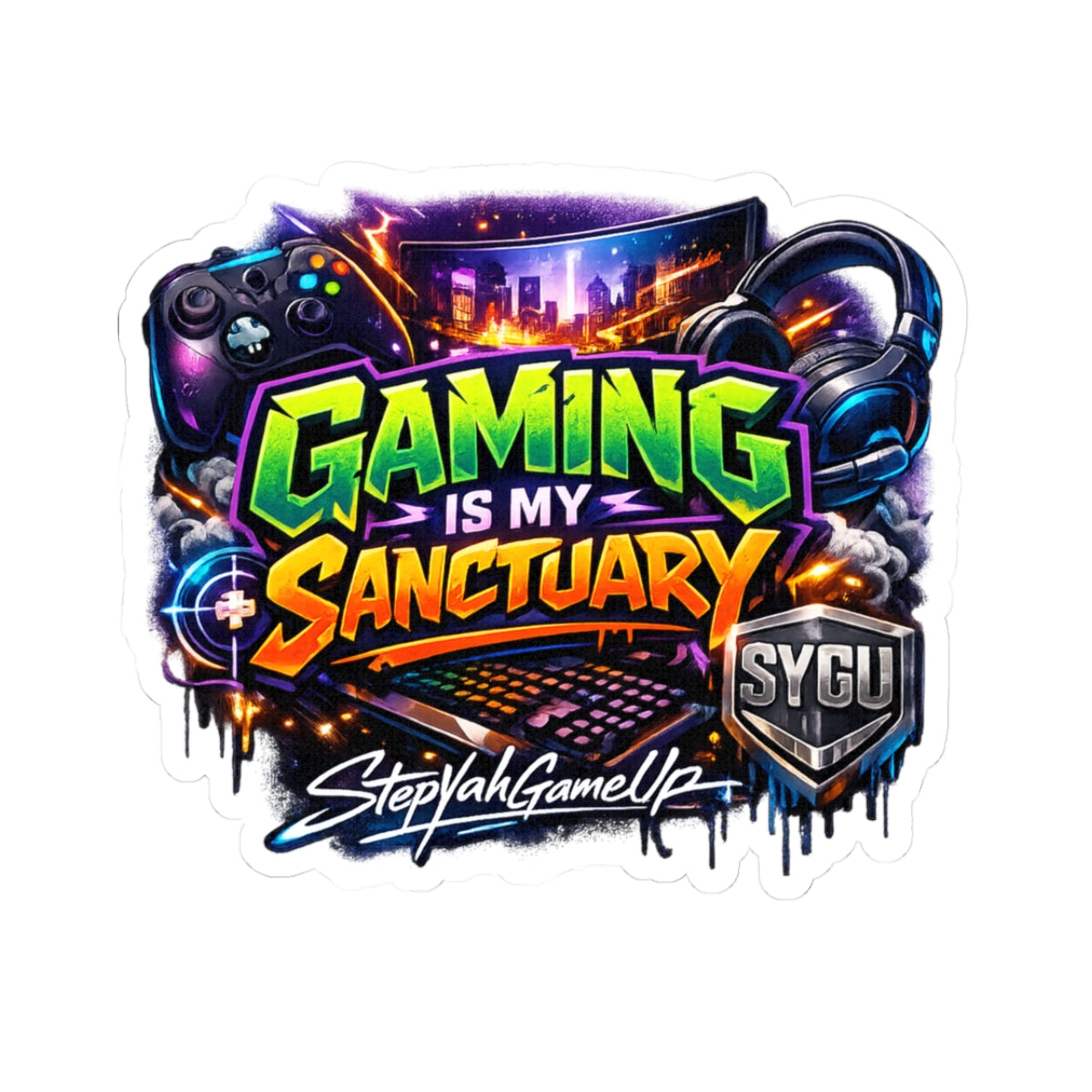 🎮 Gaming Is My Sanctuary | Kiss-Cut Sticker