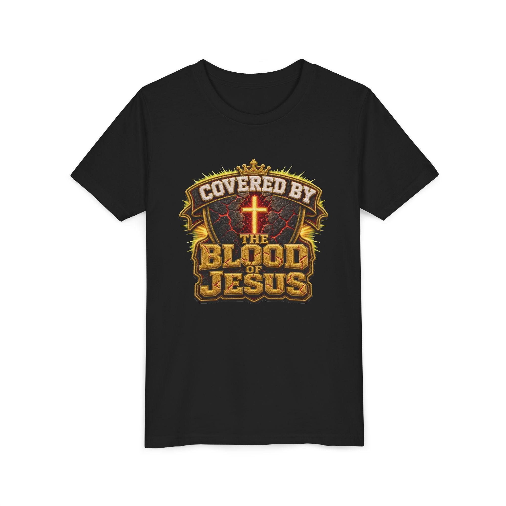 Walk By Faith ✝️ — Covered By The Blood Of Jesus | Unisex Youth Tee