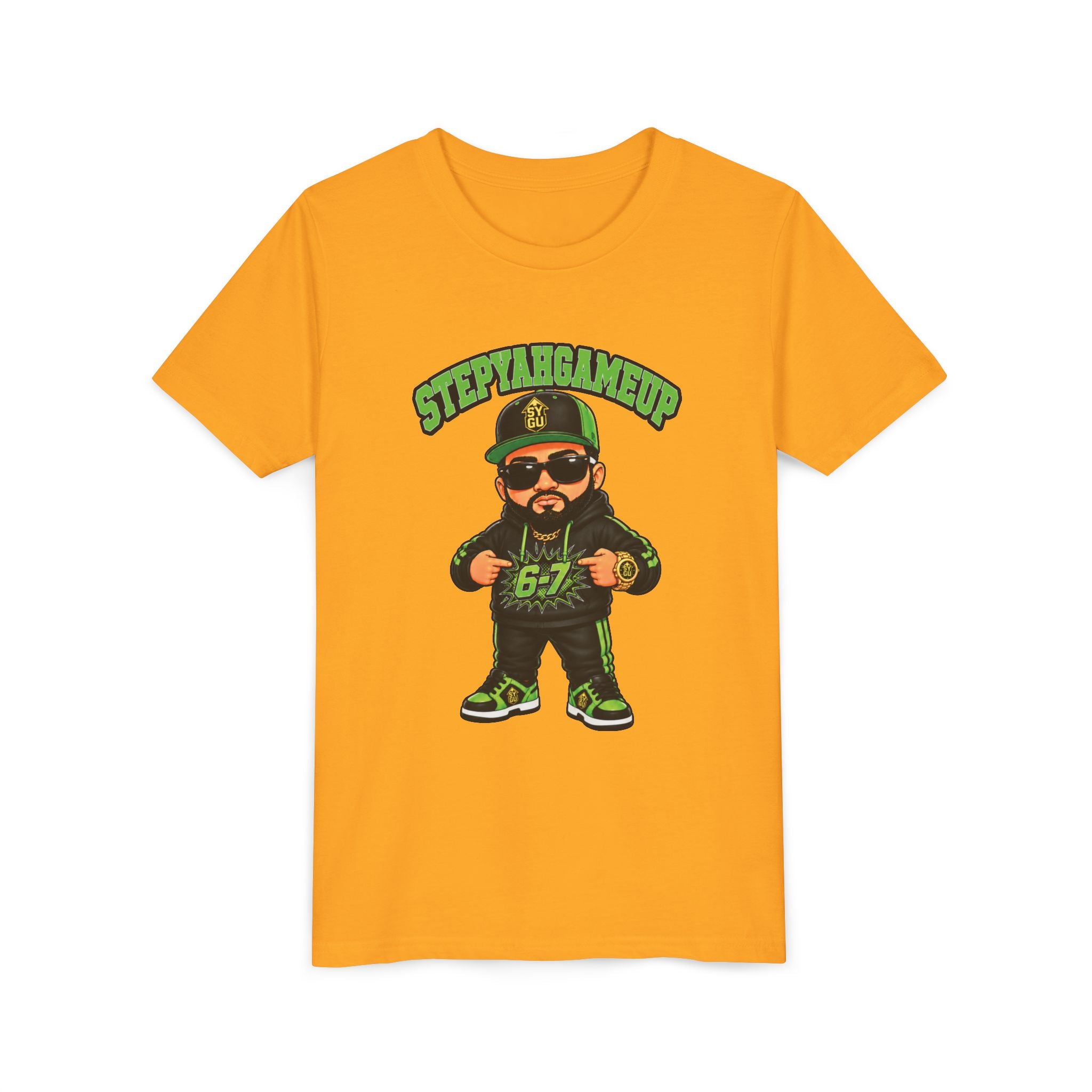 StepYahGameUp — Stumble Step Green Edition | Unisex Youth Tee