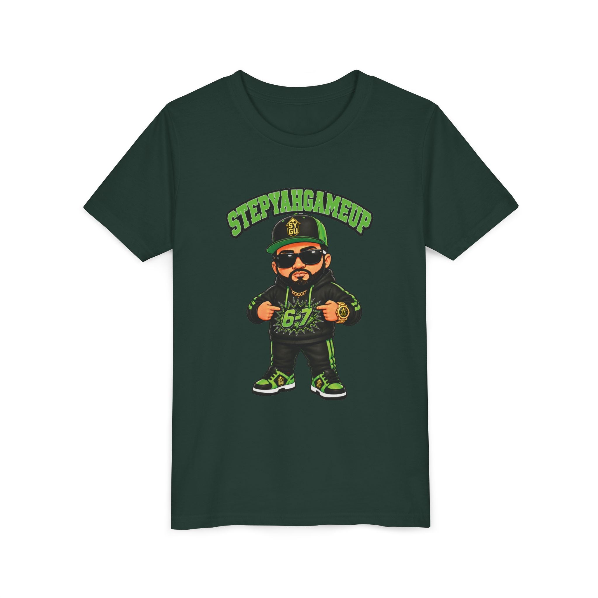 StepYahGameUp — Stumble Step Green Edition | Unisex Youth Tee