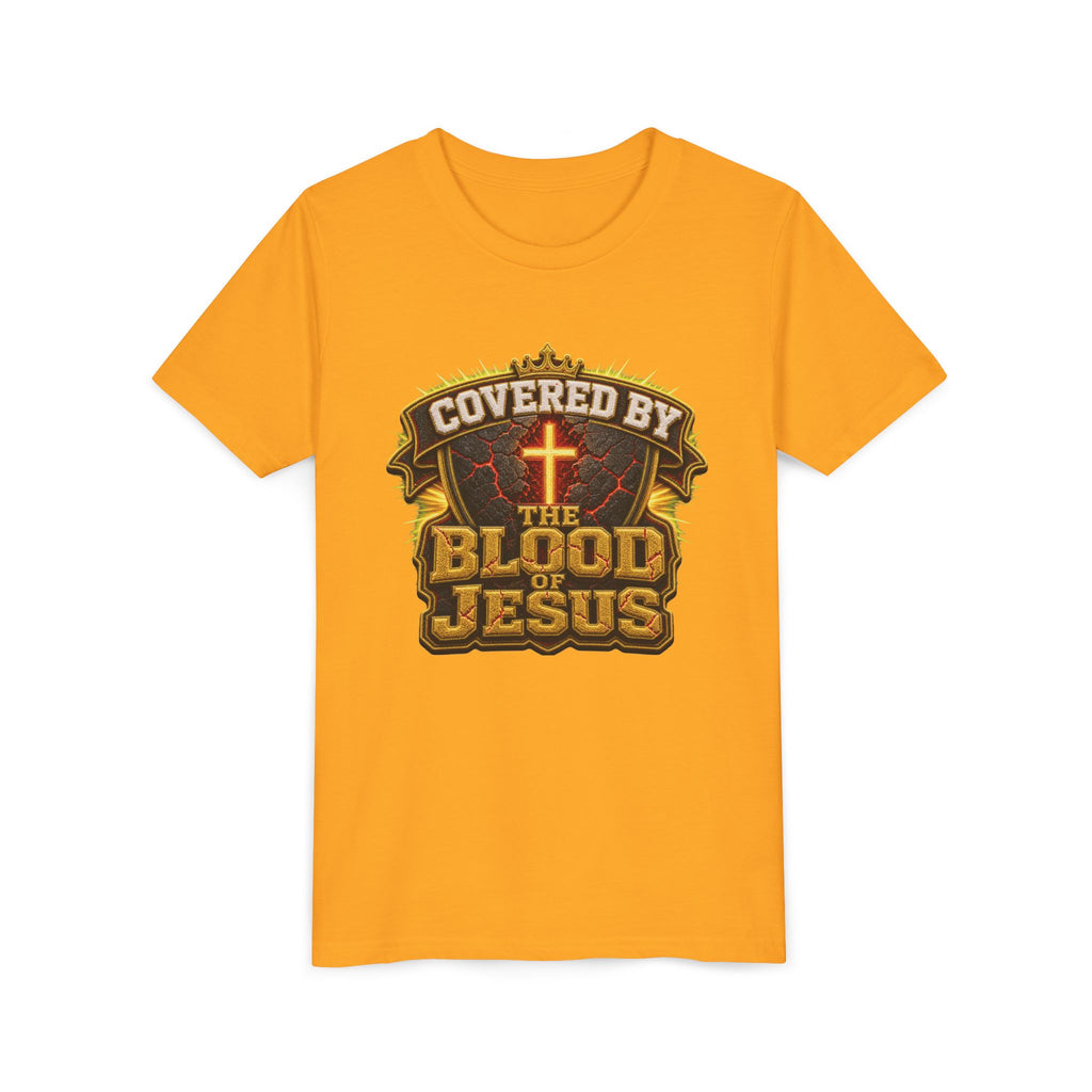 Walk By Faith ✝️ — Covered By The Blood Of Jesus | Unisex Youth Tee