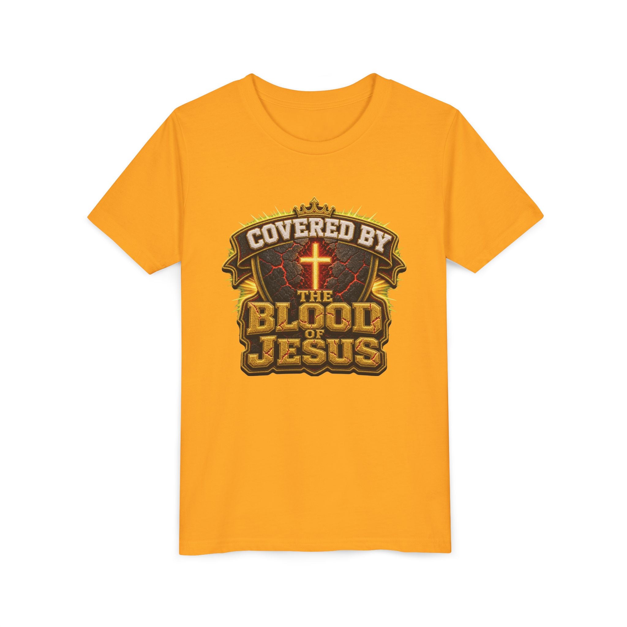 Walk By Faith ✝️ — Covered By The Blood Of Jesus | Unisex Youth Tee