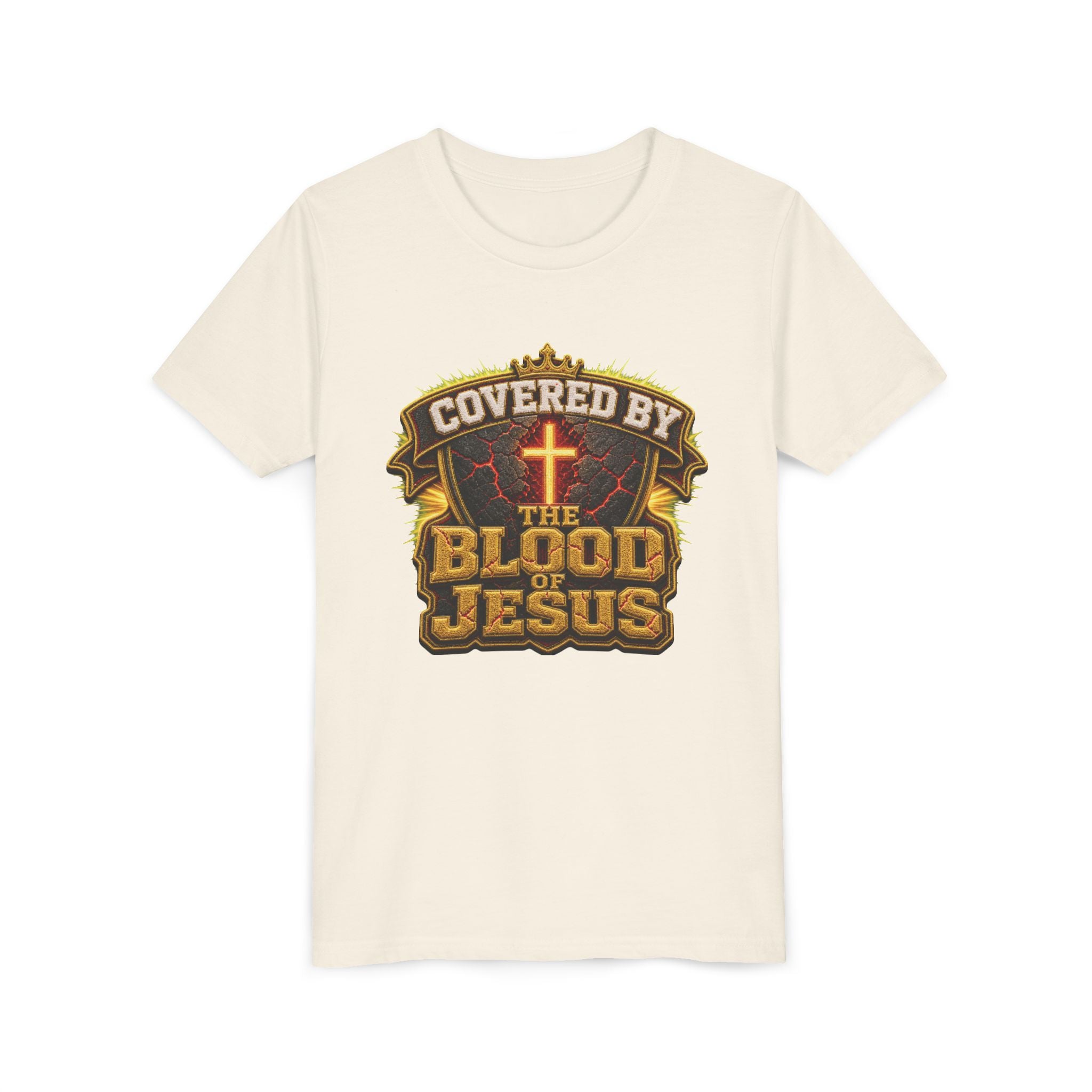 Walk By Faith ✝️ — Covered By The Blood Of Jesus | Unisex Youth Tee