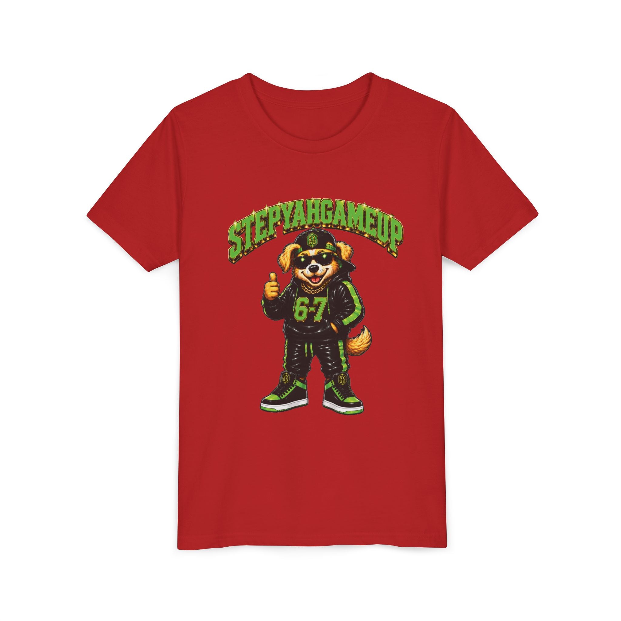 StepYahGameUp — SYGU Dog | 6-7 Green Edition | Unisex Youth Tee