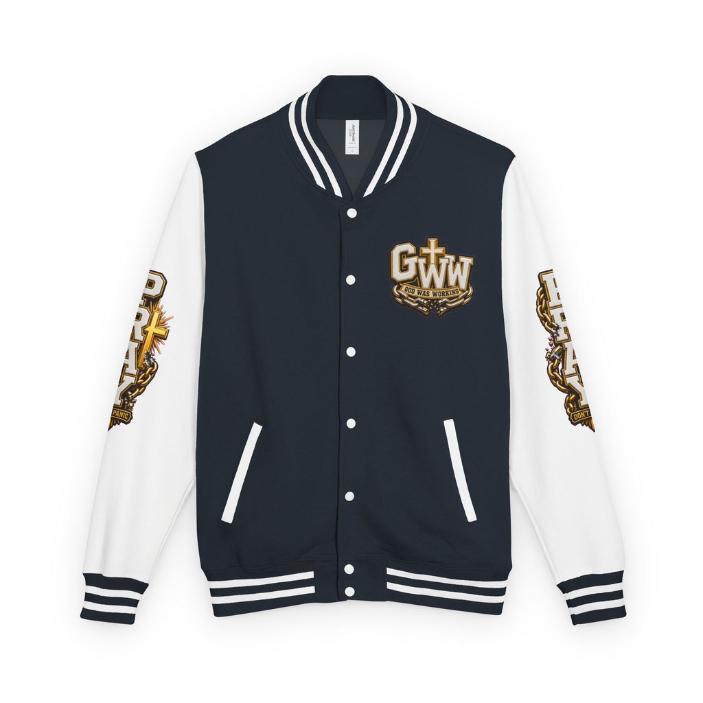 Walk By Faith Unisex Letterman ✝️ — God Was Working While I Was Worrying