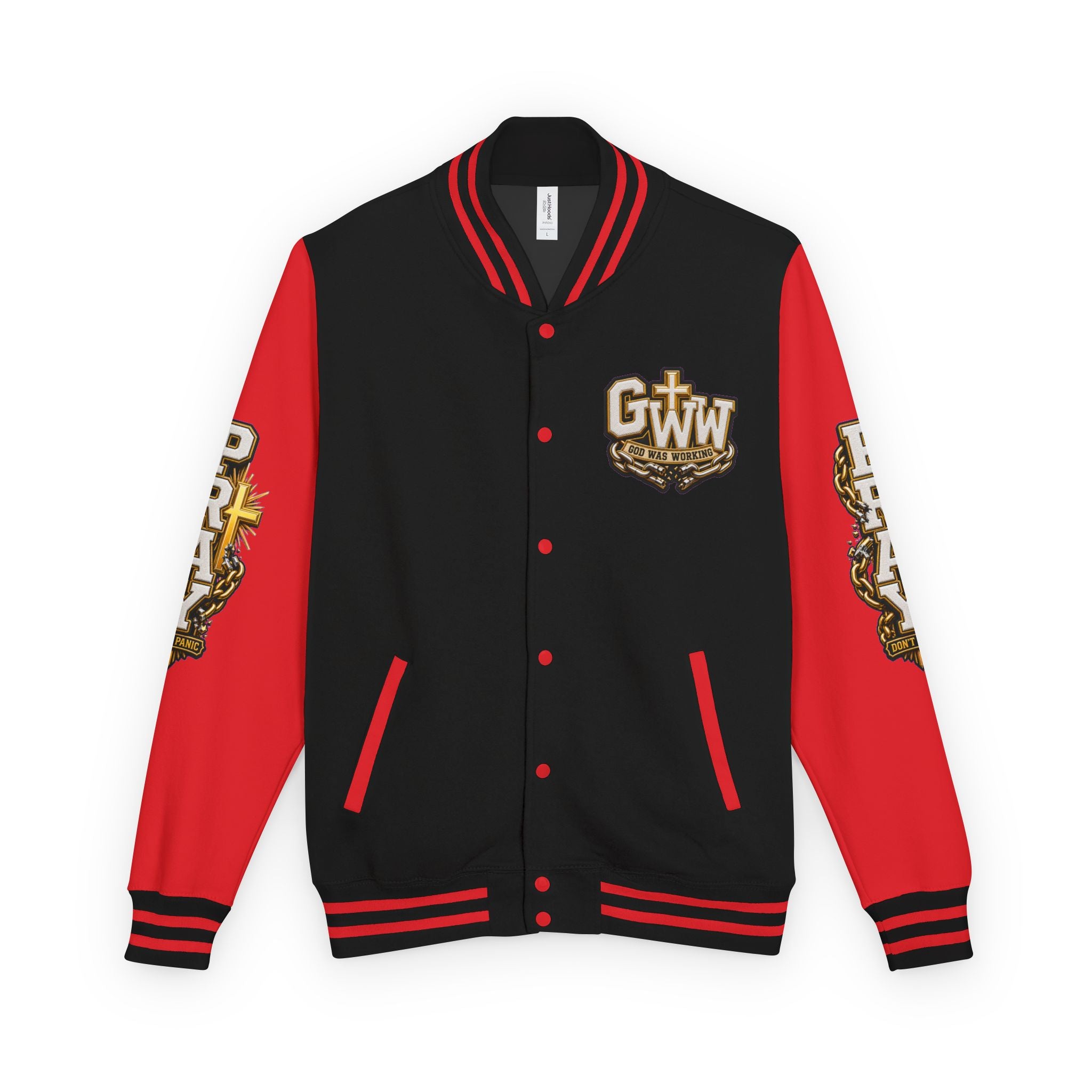 Walk By Faith Unisex Letterman ✝️ — God Was Working While I Was Worrying