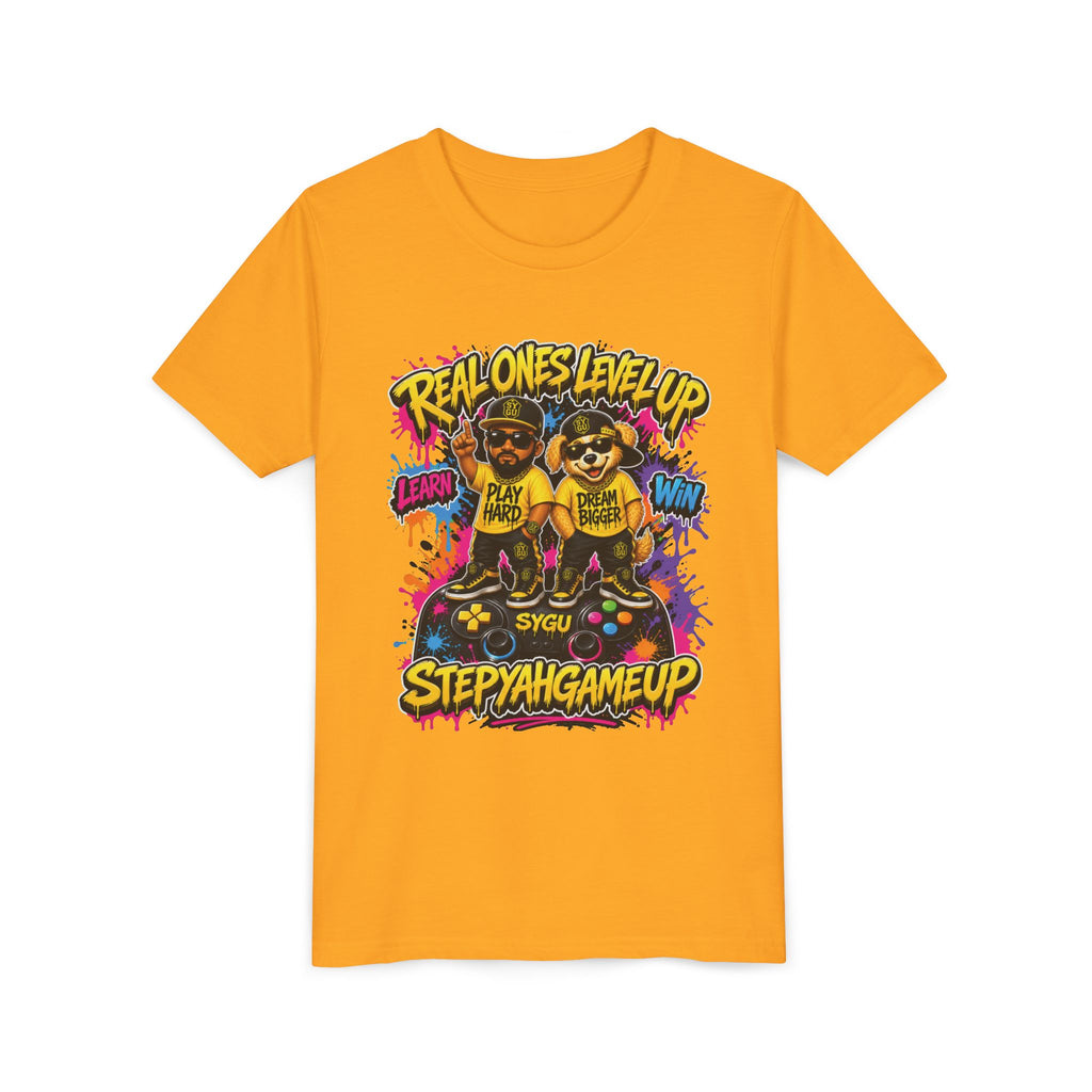 StepYahGameUp — Real Ones Level Up | Unisex Youth Tee