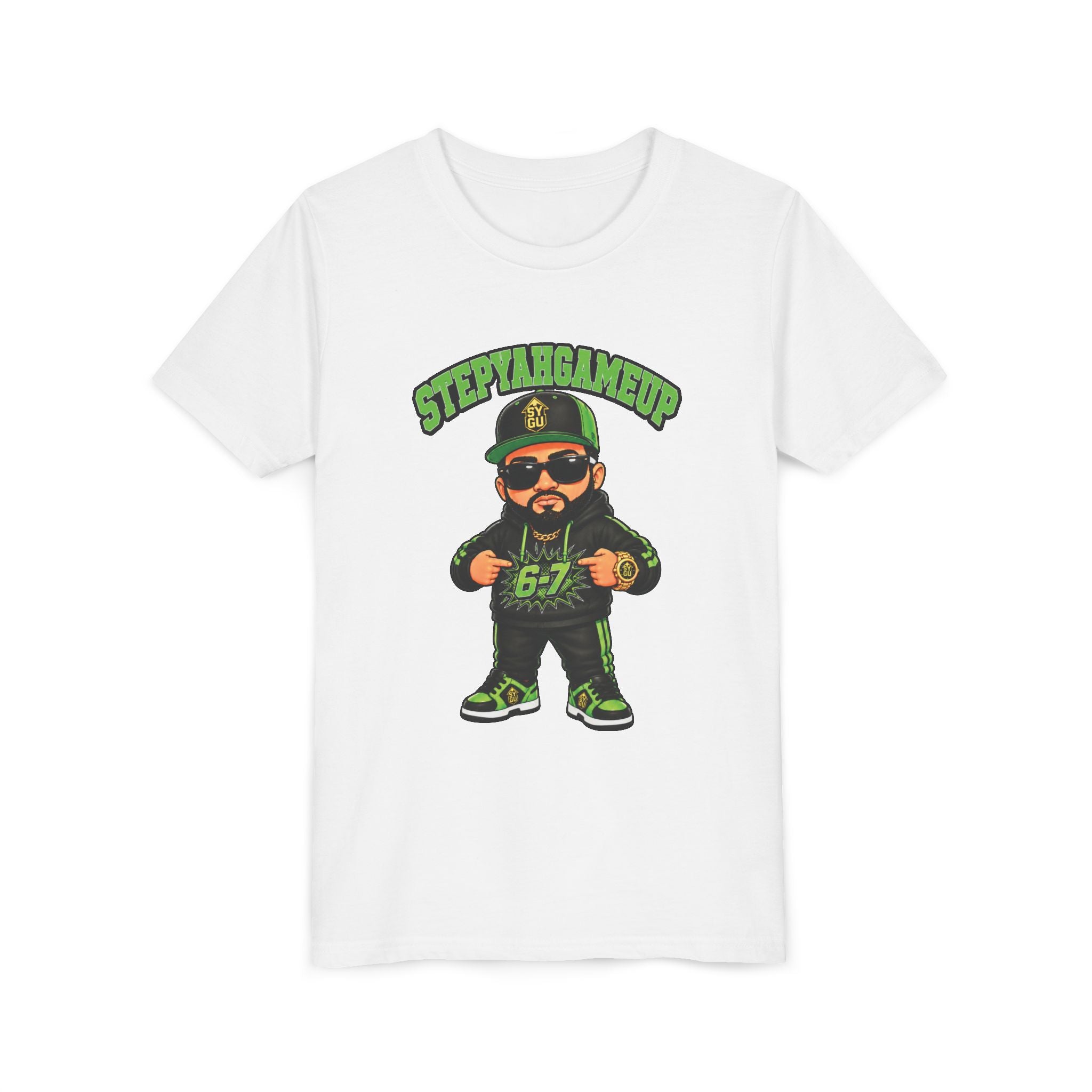 StepYahGameUp — Stumble Step Green Edition | Unisex Youth Tee