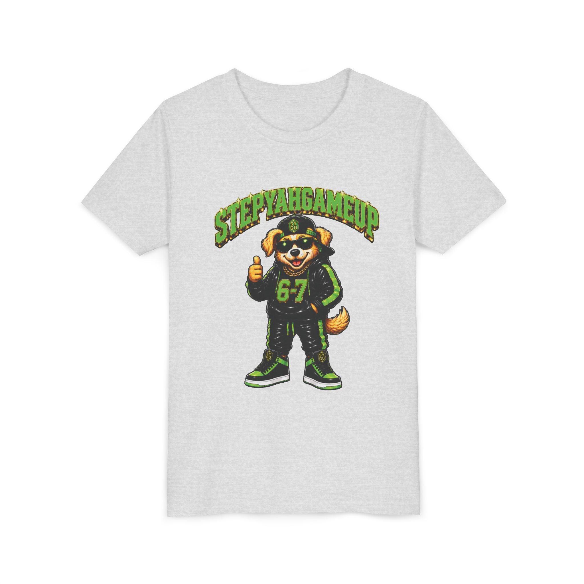 StepYahGameUp — SYGU Dog | 6-7 Green Edition | Unisex Youth Tee