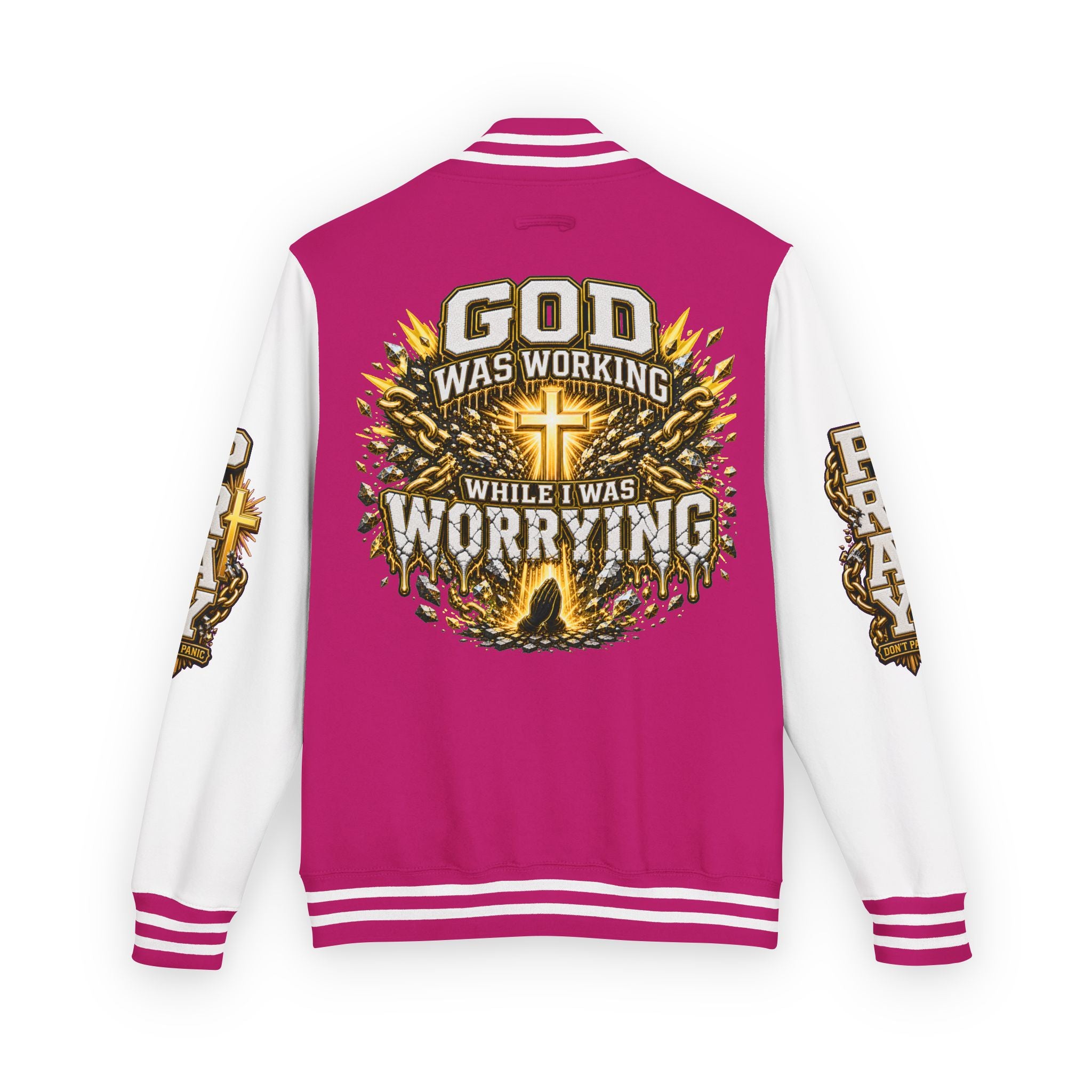 Walk By Faith Unisex Letterman ✝️ — God Was Working While I Was Worrying