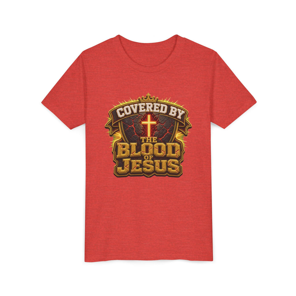 Walk By Faith ✝️ — Covered By The Blood Of Jesus | Unisex Youth Tee