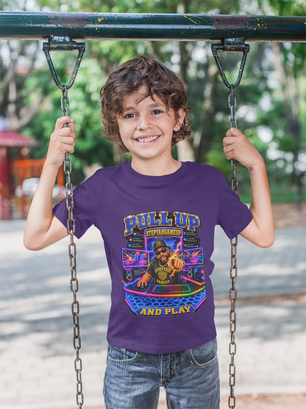 StepYahGameUp — Pull Up and Play | Youth Tee