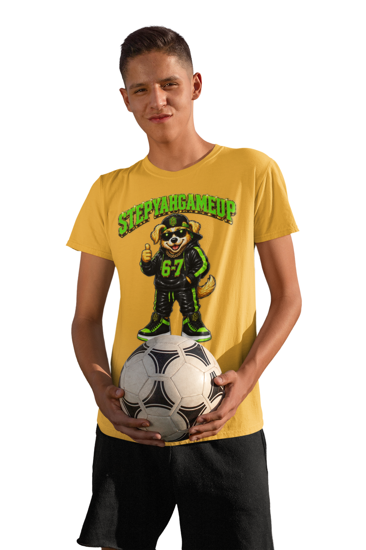 StepYahGameUp — SYGU Dog | 6-7 Green Edition | Unisex Youth Tee