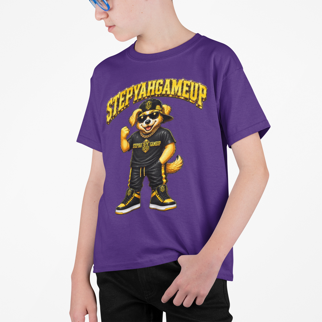 StepYahGameUp — SYGU Dog | Gold Edition | Unisex Youth Tee