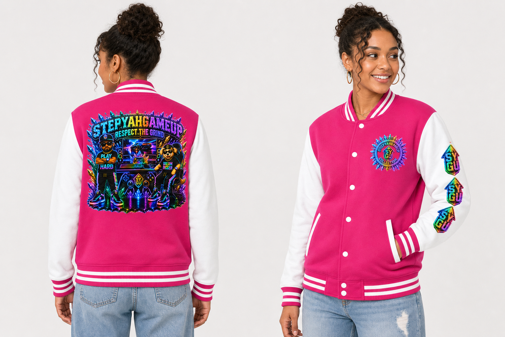 StepYahGameUp — Respect The Grind Gaming Letterman | Unisex Jacket | RGB Edition