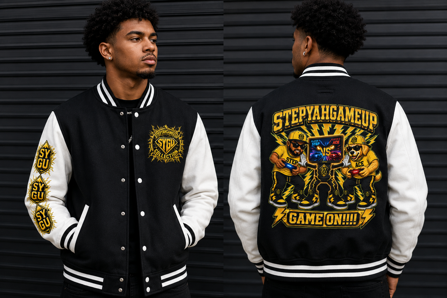 StepYahGameUp — Game On!!!! | Unisex Letterman Jacket
