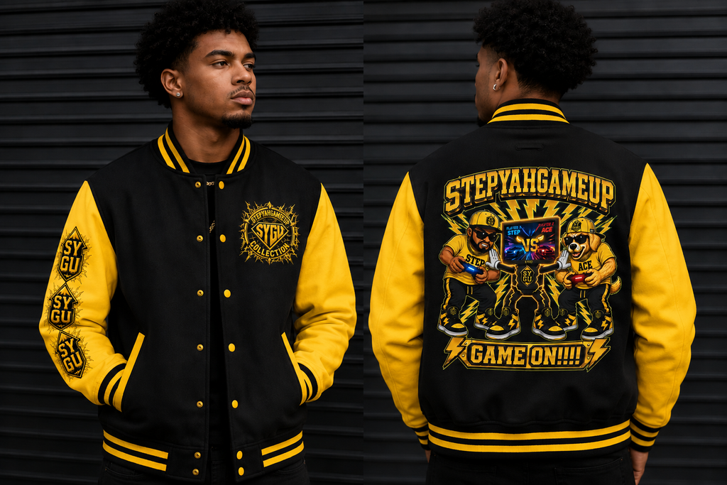 StepYahGameUp — Game On!!!! | Unisex Letterman Jacket