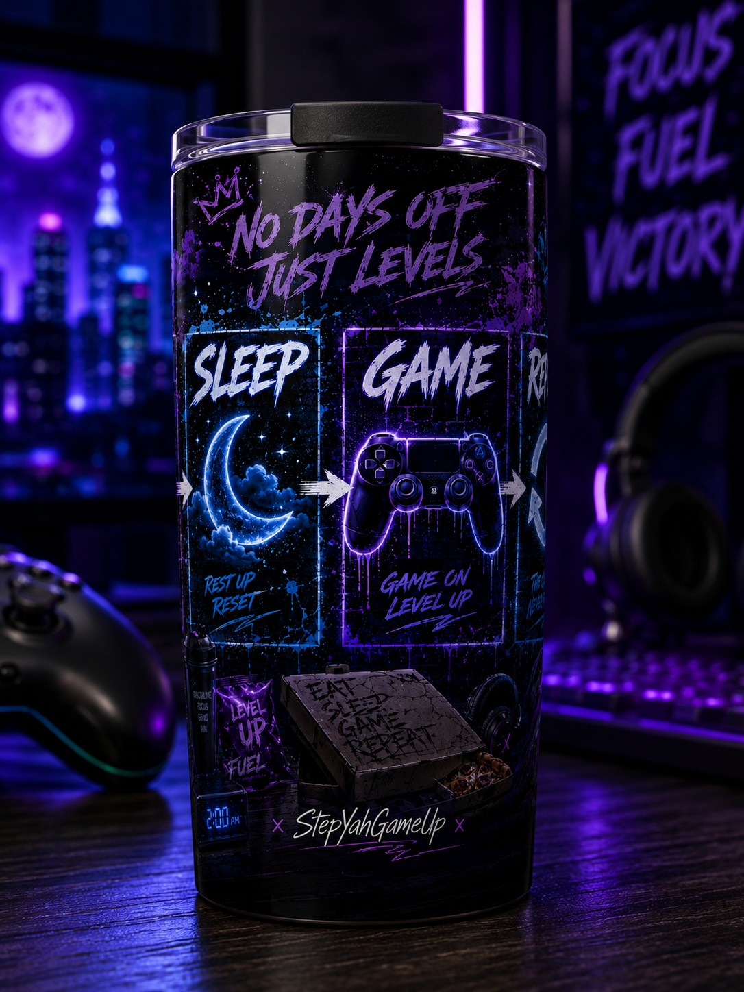 StepYahGameUp — Eat Sleep Game Repeat | 20oz Tumbler