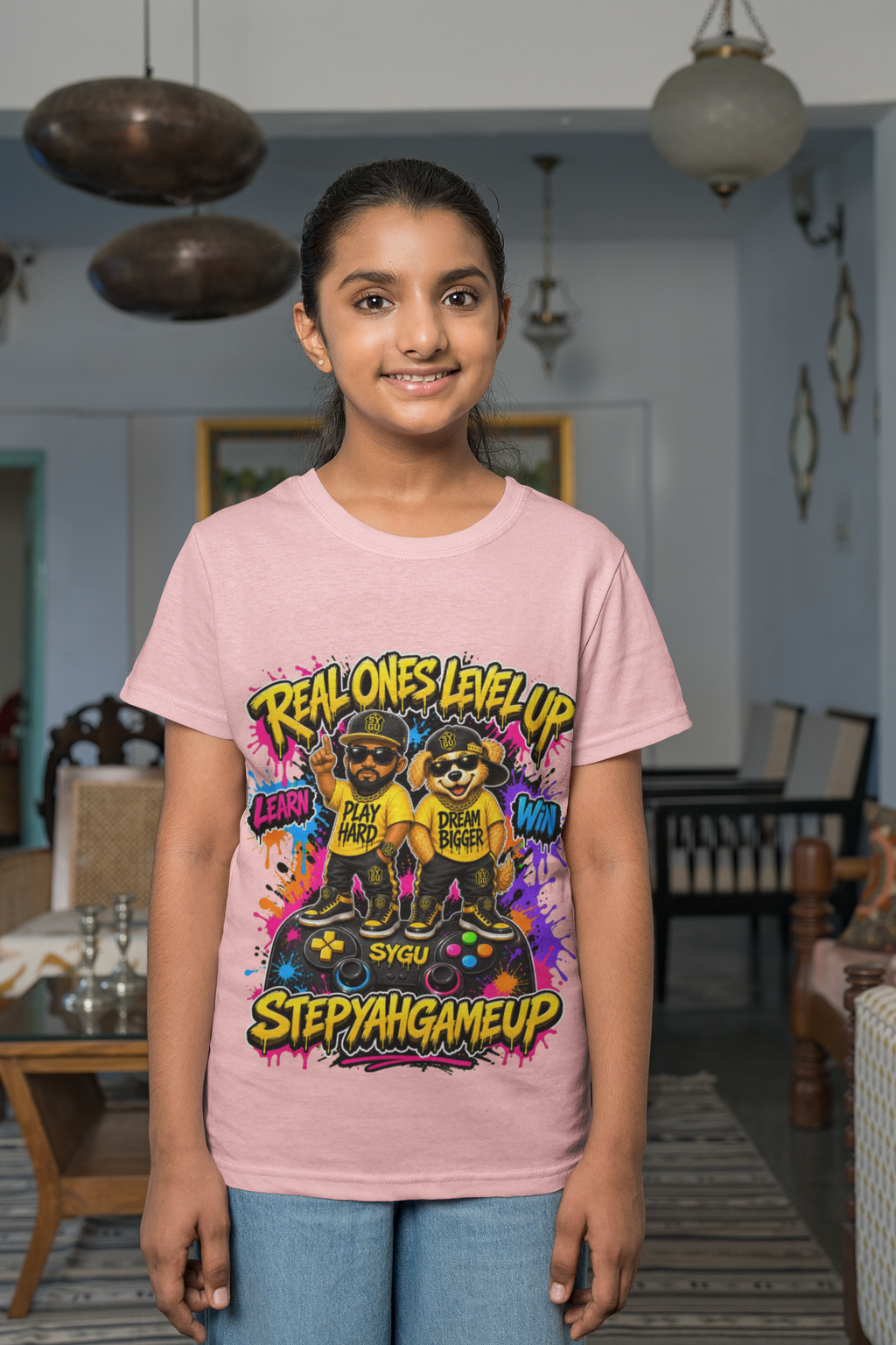 StepYahGameUp — Real Ones Level Up | Unisex Youth Tee